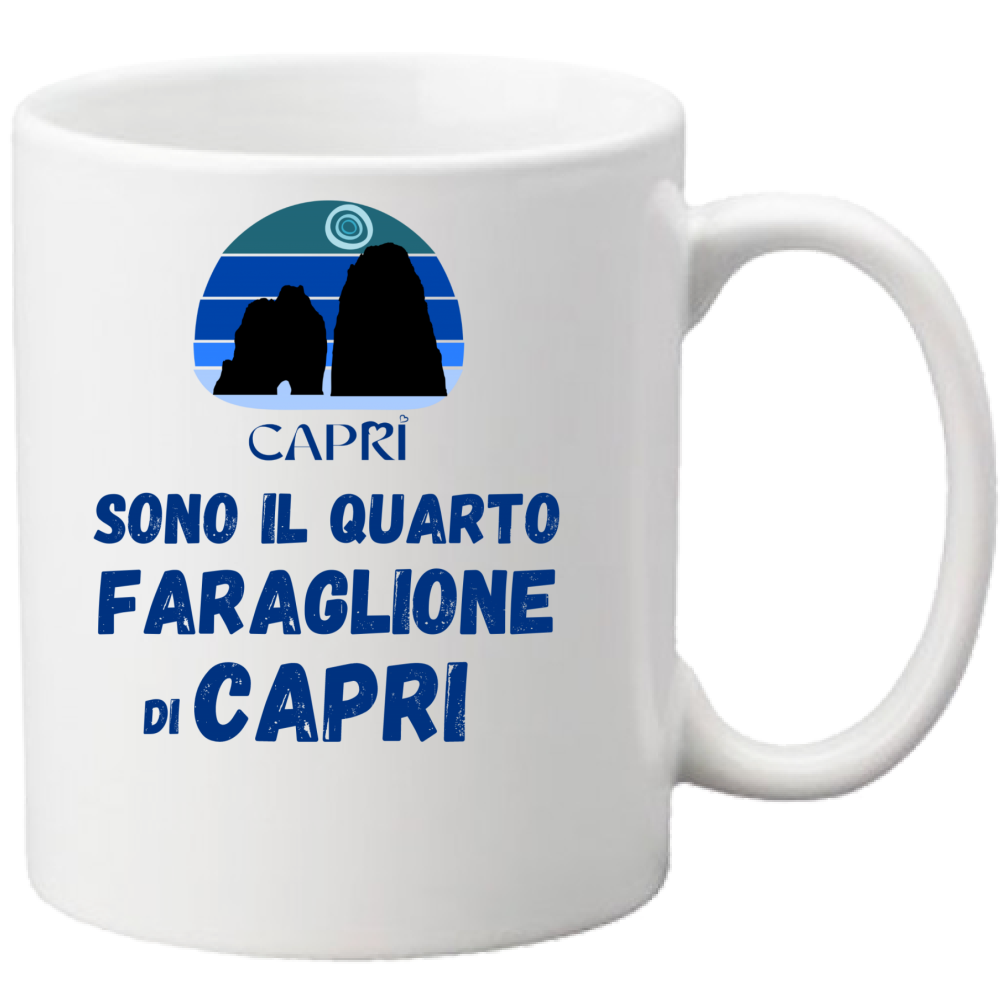 Tazza SONO IL QUARTO FARAGLIONE DI CAPRI SCRITTA BLUE