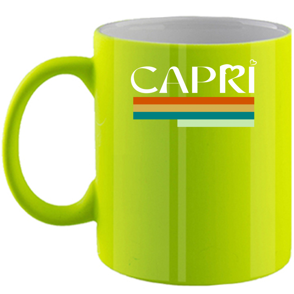 Tazza Fluo CAPRI TECNICOLOR SCRITTA BIANCA