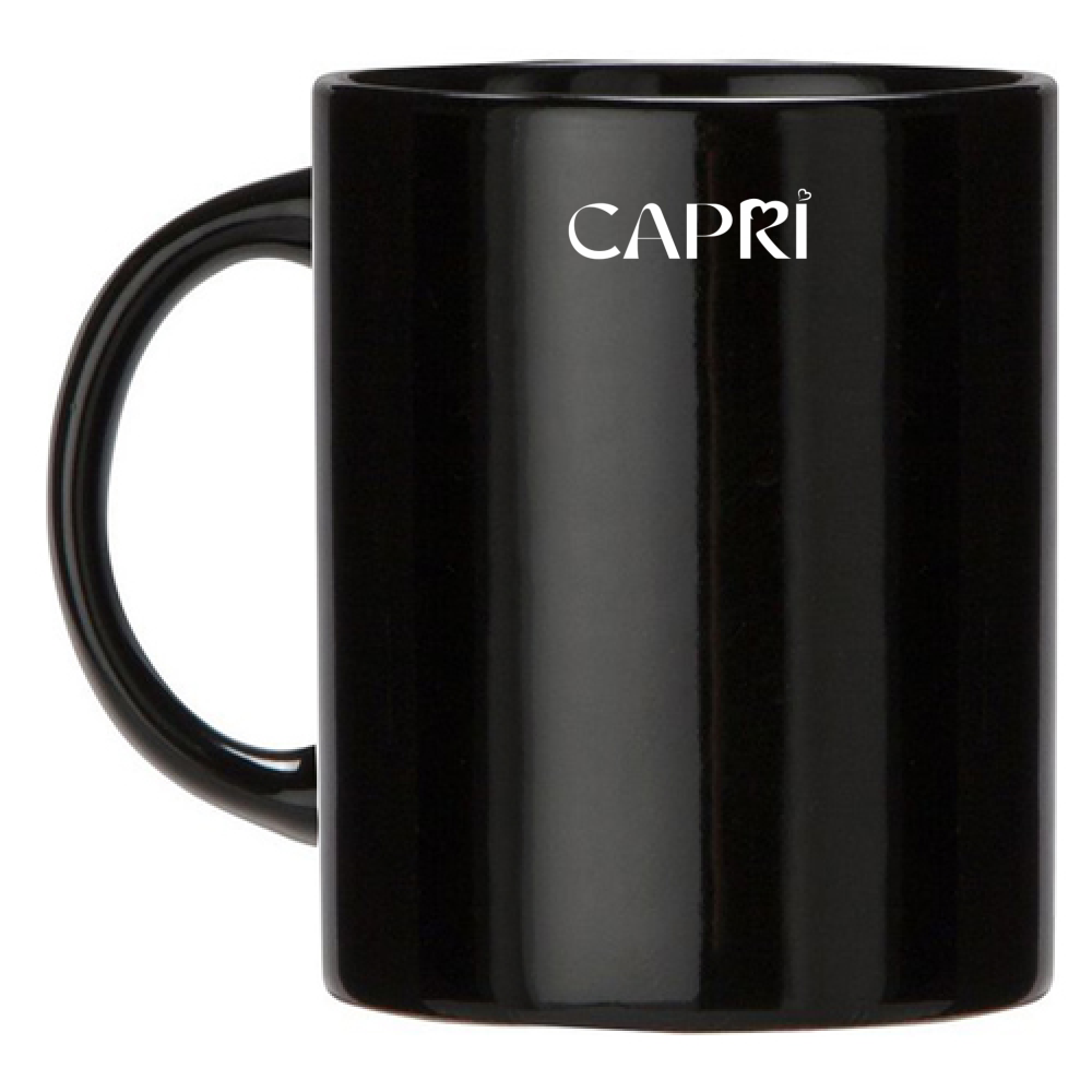 Tazza Nera CAPRI MINIMAL SCRITTA BIANCA