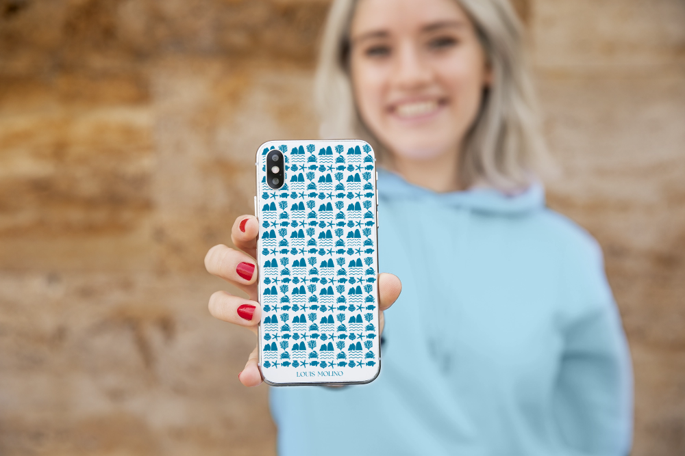 Cover Gomma iPhone Blue Species Protected Capri