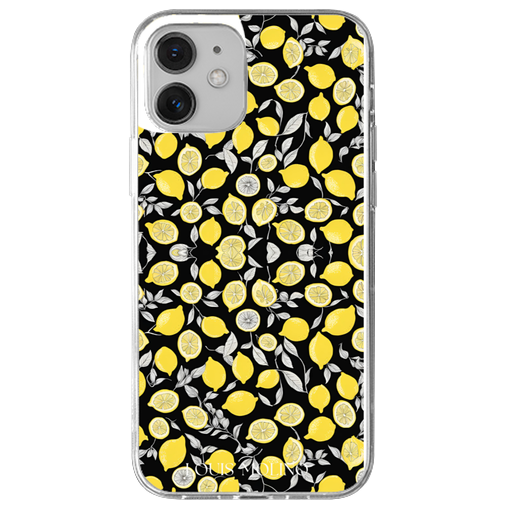 Cover Gomma iPhone Lemon Gray+black Capri