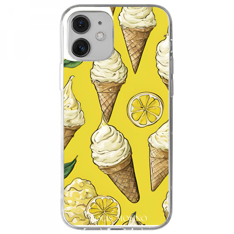 Cover Gomma iPhone Lemon Ice Cream Vintage Capri