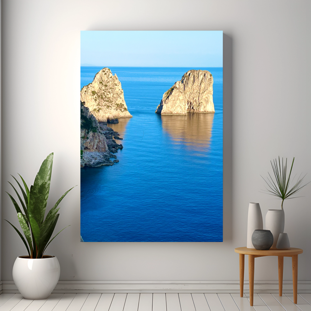 Canvas Faraglioni di Capri in Blue