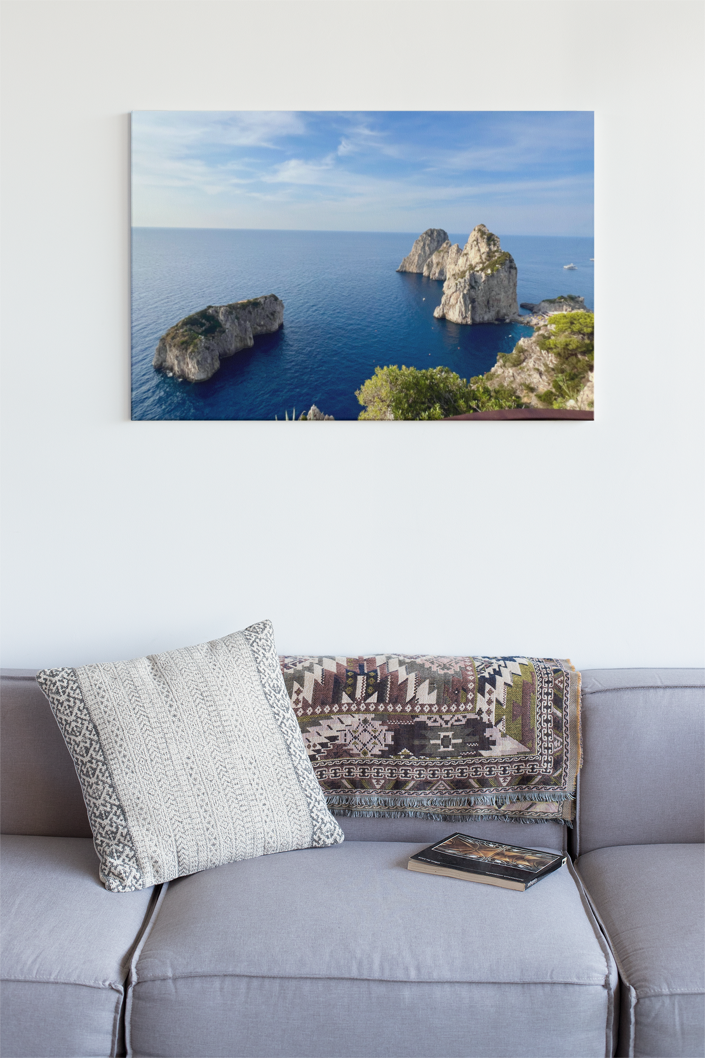 Canvas Faraglioni e Monacone belvedere Capri