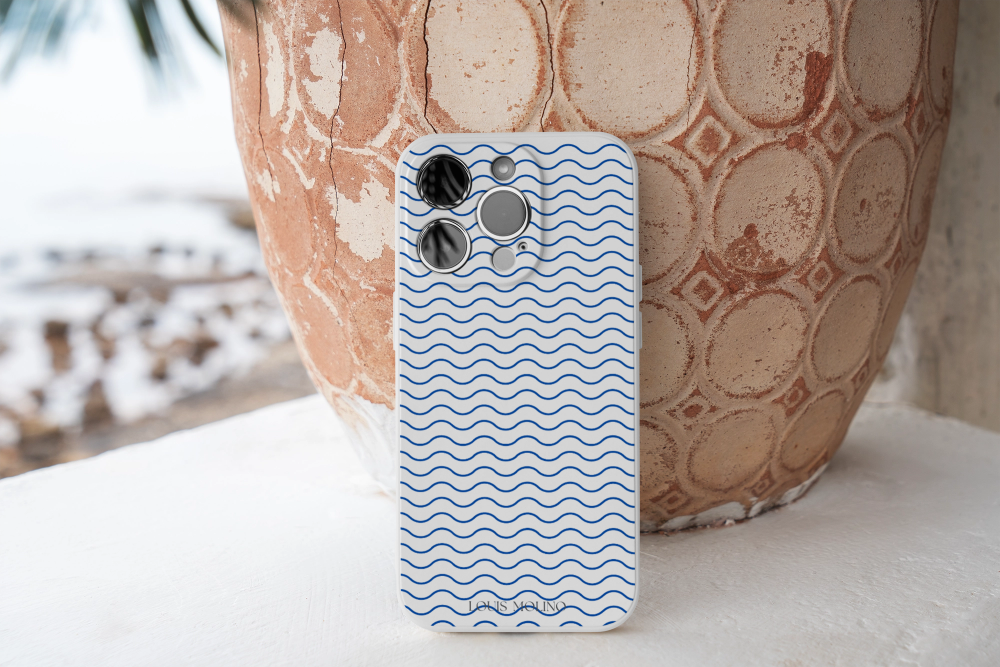 Cover Gomma iPhone Small Blue Waves Capri