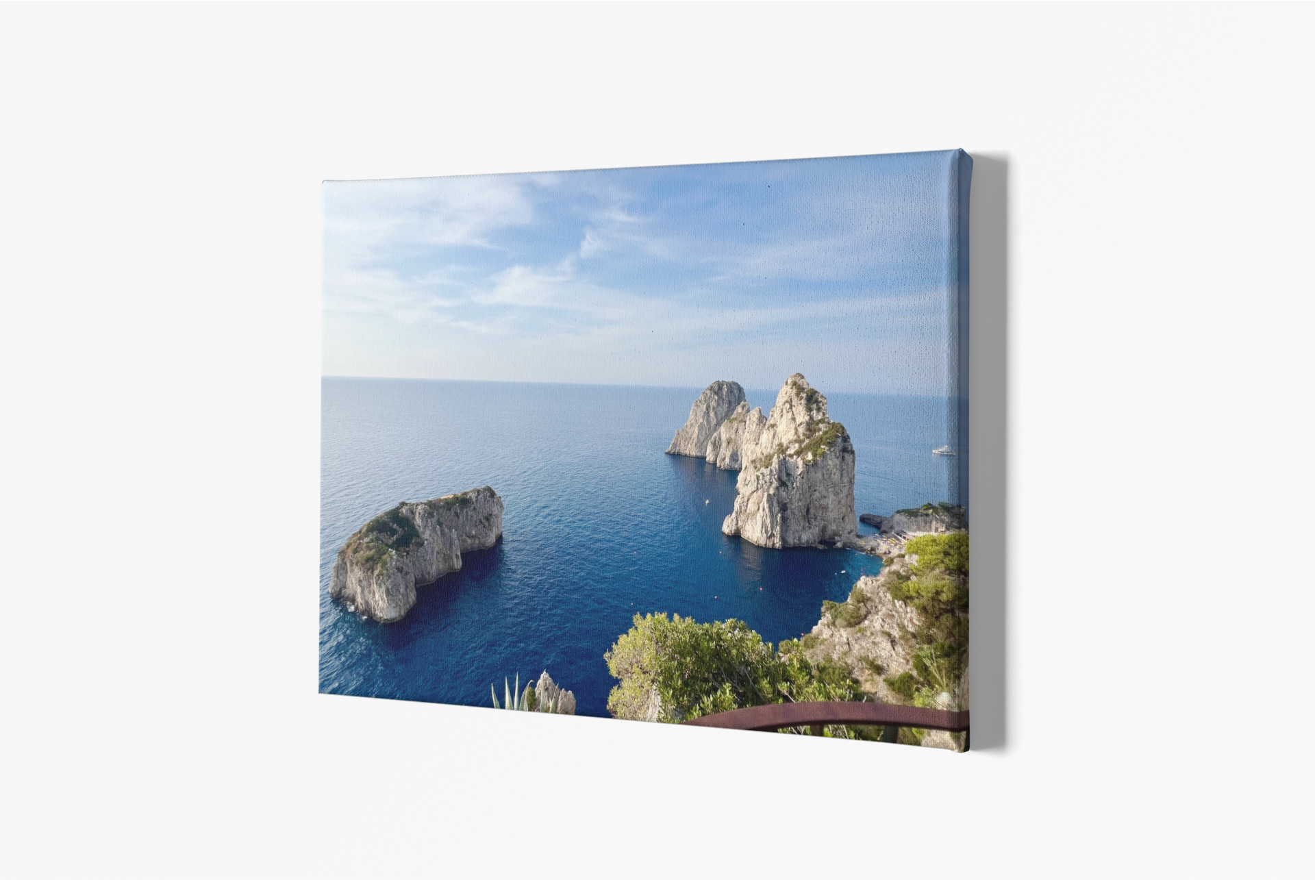 Canvas Faraglioni e Monacone belvedere Capri