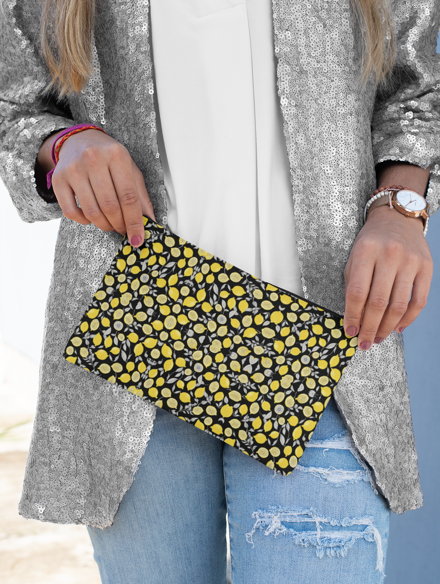 Pochette LEMON GRAY+BLACK CAPRI